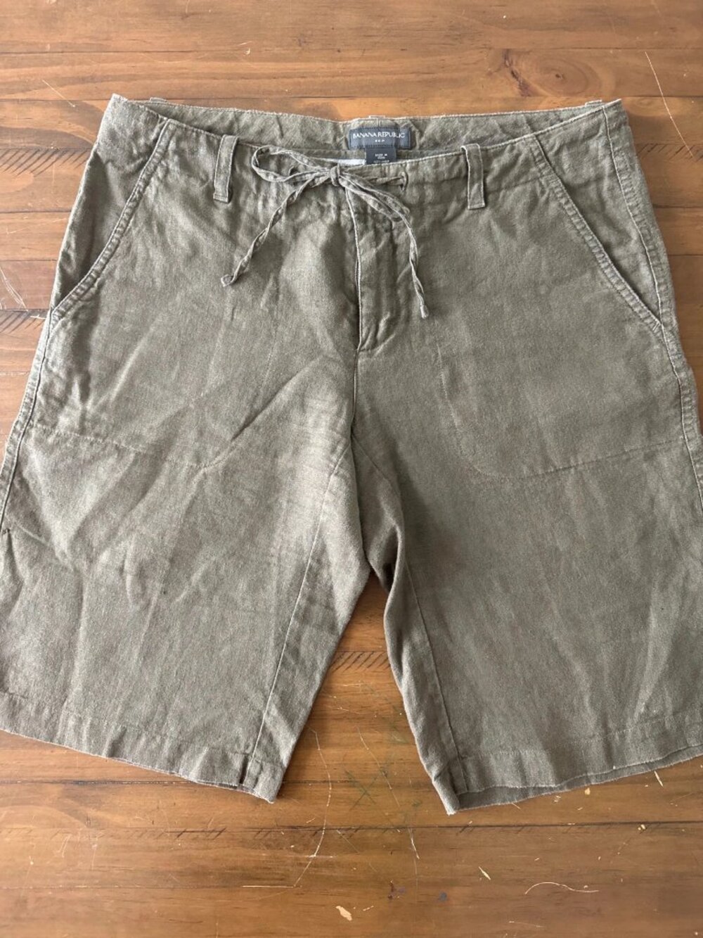 Banana Republic Women's Linen Drawstring Shorts - Olive
